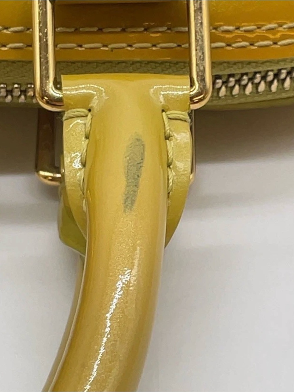 Louis Vuitton Yellow Patent Vernis Alma Satchel - Picture 9 of 16